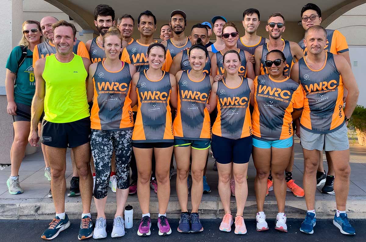 Members of the Wednesday Night Running Club together in Grand Cayman